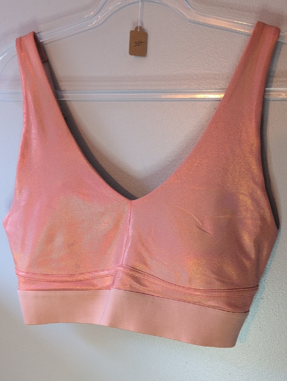 Fabletics Iridescent Peach Scoop Bralette